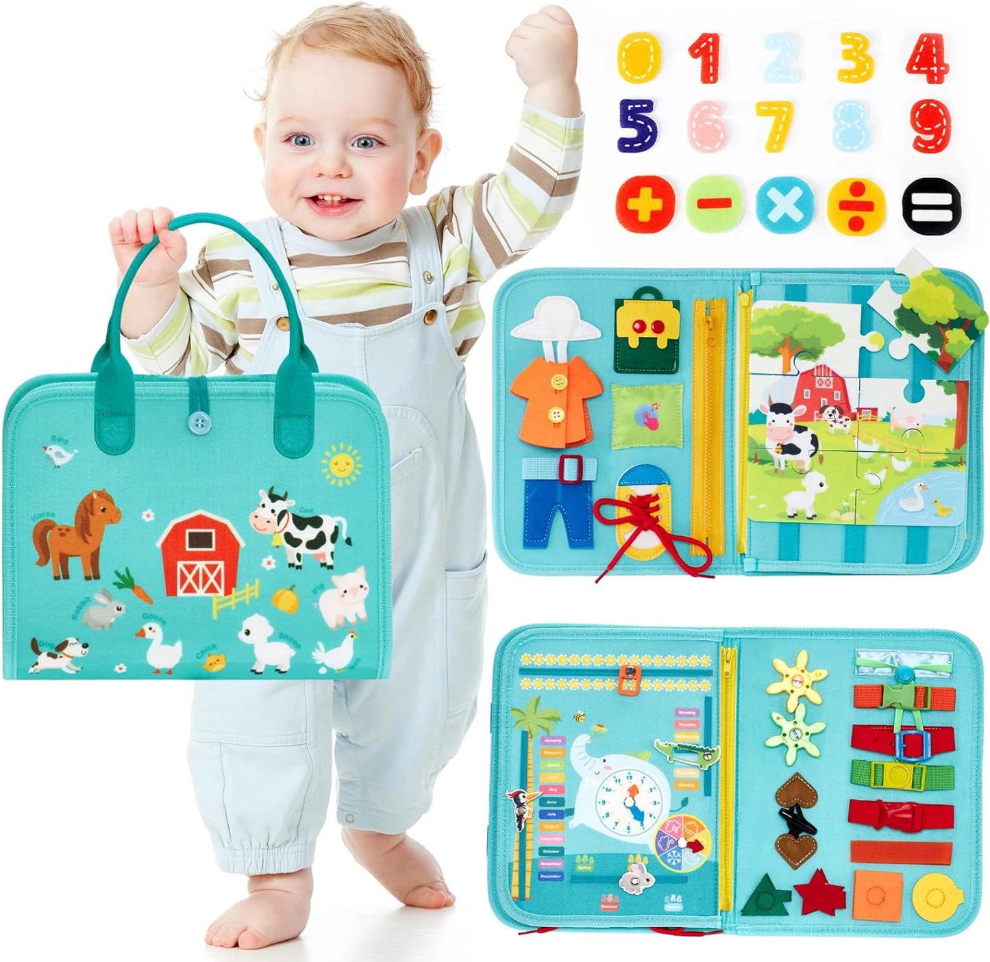 Montessori Busy Board Toys For Toddlers Busy Book For Fine Motor Educational Learning Activities With Life Skills Sensory Toys