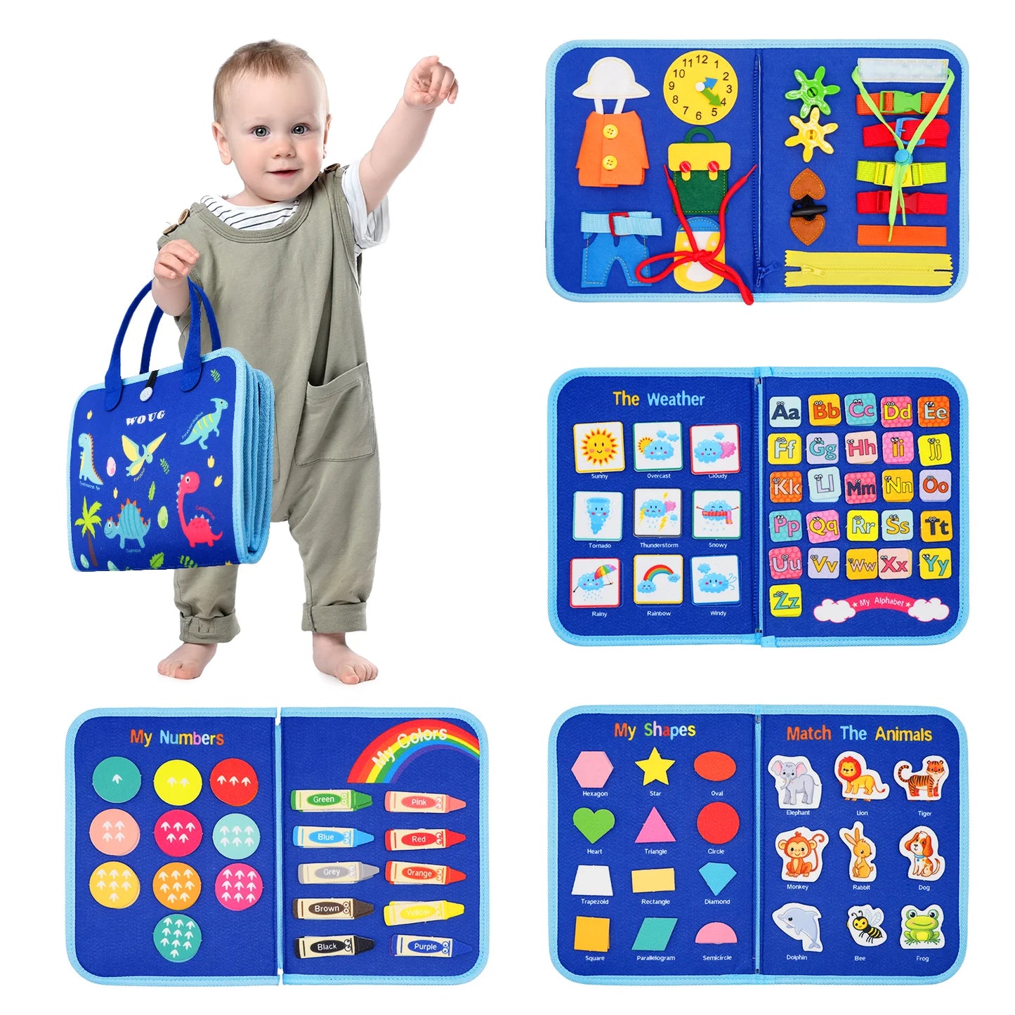 Montessori Busy Board Toys For Toddlers Busy Book For Fine Motor Educational Learning Activities With Life Skills Sensory Toys